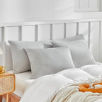 WARMDERN Waffle Weave Pillowcases Standard Size 2 Pack Pillow Cases Soft Microfiber Pillow Case Covers Set of 2 Boho Woven Textured Pillowcase with Envelope Closure(Light Grey, Standard, 20x26 Inches) - color: Light Grey-waffle Weave, size: 20" x 26" (Pac