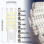 ALIDE G9 Led Bulbs 3W Dimmable 6000K Daylight White Replace 20W 25W 30W Halogen Equivalent, AC120V T4 Clear G9 Bi-pin Led Bulbs for Chandelier Pendant Wall Home Lighting,300LM,360Deg,10Pack - color: 3w 6000k Daylight