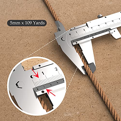 Macrame Cotton Cord 5mm x 109 Yards, ZUEXT 100% Natural Handmade Colorful 4 Strands Twisted Braided Cotton Rope for Wall Hanging Plant Hangers Gift Wrapping Tapestry DIY Crafts(100m, Caramel) - color: Caramel, style: 5mm x 100m