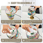 Kigai Ethnic Bohemian Style Table Lamp for Living Room Bedroom, Bedside Table Lamp Nightstand in 3 Lighting Modes with Fabric Shade & Bronze Base, M - size: M - 7.9x12.6 in