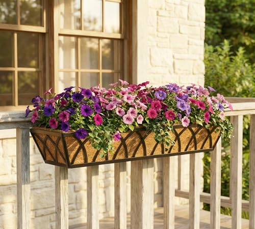 Y&M 36Inch Coco Liners for Window Box & Deck Basket – 2PCS Natural Coconut Fiber Planter Liners, Perfect for Hanging Baskets, Flower Basket, Planter Box, Balcony, Patio, Garden - color: 2pcs 36in Rectangular