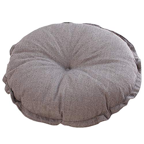 vctops Boho Soft Round Floor Pillow Cushion with Ruffles, Cotton Linen Print Chair Pad Tatami for Meditation, Yoga, Living Room, Balcony (Dark Grey,16"x16"x4") - color: Dark Grey, size: 16"x16"x4"/43x43x10cm