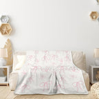 Pink Bows Blankets Preppy Coquette Room Decor Electric Blanket Pink Girls Bedroom Decor Bow Throw Blanket Coquette Girly Blanket Gifts for Women Teens Soft Flannel Lightweight 60"x80"