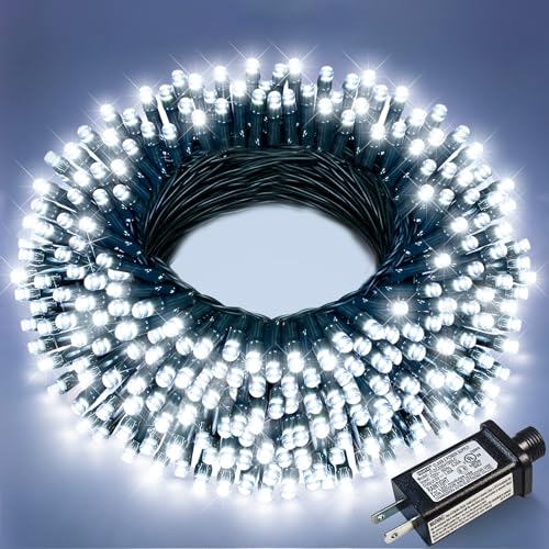 White Christmas Lights Outdoor, 66FT 200 LED String Lights for Outside Waterproof with 8 Modes, Plug in Connectable Christmas Tree Lights Indoor House Patio Garden Party Wedding Decorations - color: White, size: 66FT 200 LED