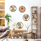 Zzbakress 4 Pcs Boho Wall Decor Rustic Wooden Hollow Bobo Wall Art Bohemian Bedroom Decor 10 inch Farmhouse Wall Hanging Decor Boho Minimalist Wall Art for Bedroom Living Room (Rustic, 4)
