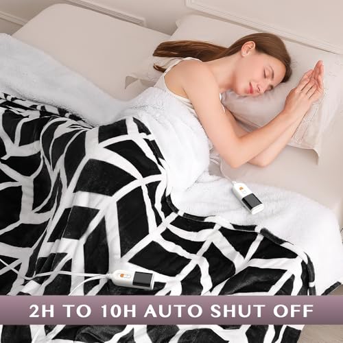 VENTIMI Electric Blanket Queen, 84" x 90" Heated Blanket with 9 Heat Levels & 2-4-8-10 Hours Auto Off, Fast Heating Blanket with ETL & FCC Certification, Black - color: Black, size: Queen