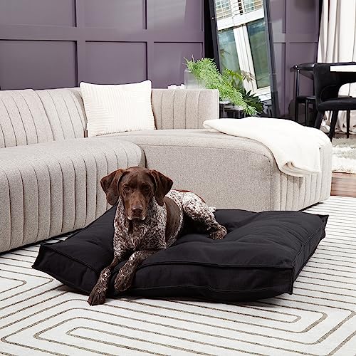 South Pine Porch Mila Square Tufted Pillow Style Dog Bed, Black, Large (40" x 40") - color: Black, size: Large (40" x 40")