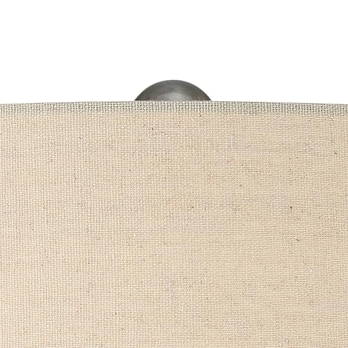 360 Lighting Paulo 24 1/2" High Pot Farmhouse Rustic Southwestern 3-Way Table Lamp Matte Black Ceramic Single Fabric Beige Shade Living Room Bedroom Bedside Nightstand House Office Home Reading