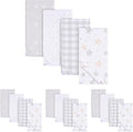Gerber Unisex Baby 100% Cotton Flannel Receiving Blankets 30x30 Inches (Pack of 16), Celestial, One Size