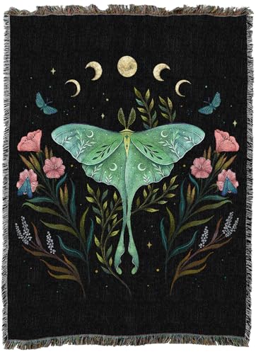 Pure Country Weavers Luna and Forester by Episodic Drawing - Gift Tapestry Throw Blanket Woven from Cotton - Made in The USA (72x54) - color: Luna and Forester, size: 72x54