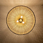 19" Farmhouse Rattan Chandelier 3-Lights Costoal Pendant Light Boho Hand Woven Wicker Hanging Light Fixture for Living Room Bedroom Dining Room Kitchen Island Foyer Restaurant Coffee - color: Coffee-D
