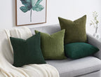 Topfinel Fall Pillow Covers Set of 4 Soft Corduroy Boho Strip Textured OliveGreen Pillow Covers Modern Farmhouse Cute Autumn Home Decor Green Living Room Sofa Couch Bed 40x40 cm