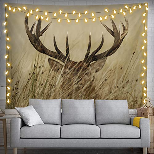 feelacle Deer Tapestry 80" X 60" Wild Animal Wall Hanging Party Decorations Home Decor For Bedroom Living Room Dorm (200 X 150cm) - color: Deer, size: 80"L x 60"W