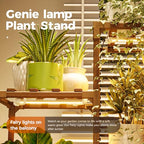 Bamworld Plant Stand with Grow Light for Indoor Plants Growing Corner Plant Shelf with Grow Lights for Living Room Patio Decor