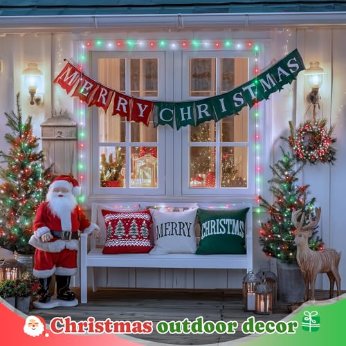 JMEXSUSS 200 LED Red White Green Fairy Lights Plug in, 8 Modes Christmas Fairy Lights Indoor Outdoor with Wheel, 66 ft Remote Control Twinkle Lights for Christmas - color: Red White Green, size: 66FT 200LED