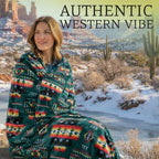 Sacred Thread Aztec Blanket Fleece, Reversible Native American Blanket, Western Throw, Native American Western (Lake Flannel), Queen (79”x95”) - color: Lake Flannel, size: Queen (79”x95”)