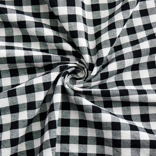 KKJIAF Ruffle Gingham Pillow Covers 20 x 20 Inches, Cotton Plaid Throw Pillow Shams Set of 2, Linen Feel Ruffled Plaid Pillow Cases with Envelope Closure for Sofa Bed (Black Plaid) - color: Black Plaid, size: 20" x 20" (Pack of 2)