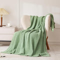 WESHIONGOO Throw Blanket for Couch Soft Knit Throw Blanket with Chenille Yarn Non-Shedding, Chenille Blanket for Living Room Bed Sofa(Sage Green, 50"*60") - color: Sage Green