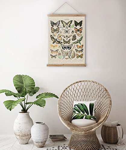 ABoby Hanging Posters, Decorative Wall Art Prints, Fabric Tapestries With Wood Frames, Ready to Hang (16" x 24" x 1 Panels, Artwork - 11) - color: Butterfly