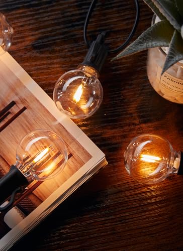 Brightown G40 Led Replacement Light Bulbs, 1W Shatterproof Globe Plastic Bulb Fits E12 or C7 Candelabra Screw Base, 1.5 Inch Dimmable Light Bulbs for Indoor Outdoor Patio Decor, Warm White, 50 Pack - color: Clear-led, size: 50 Pack