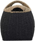 Household Essentials Handled Basket, Two Tone Seagrass and Paper Rope