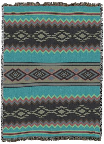 Pure Country Weavers Copper Patina - Western Tapestry Throw Blanket Woven from Cotton - Made in The USA (72x54) - color: Copper Patina