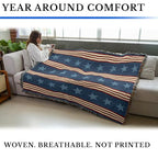 Pure Country Weavers Denim Stripe - Americana Gift Tapestry Throw Blanket Woven from Cotton - Made in The USA (72x54) - color: Denim Stripe, size: 72x54