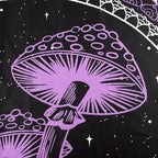SCECALA Purple Mushroom Mural Boho Mandala Black and White Stars Wall Art 80x60 Inches for Bedroom Living Room Teen Party - color: Purple, size: 60"L x 80"W