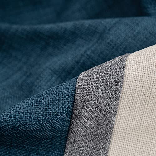 Yangest Patchwork Pillow Cover 18x18 Inch Luxury Cotton and Linen Cushion Cover Square Pillowcover for Couch Bedroom Living Room, Blue - color: Blue, size: 18" x 18" (Pack of 1)