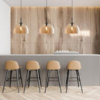 Modern Dome Pendant Lighting Fixture Kitchen Island, 11.8 Inch Large Boho Chandelier, Rustic Farmhouse Industrial Hanging Lamp Ceiling Lights with Amber Glass Bell Lampshade - color: Amber, size: 30CM