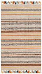 SAFAVIEH Montauk Collection Accent Rug - 3' x 5', Beige & Multi, Handmade Boho Stripe Fringe Cotton, Ideal for High Traffic Areas in Entryway, Living Room, Bedroom (MTK901A) - color: Beige/Multi, size: 3' x 5' (Rectangular)
