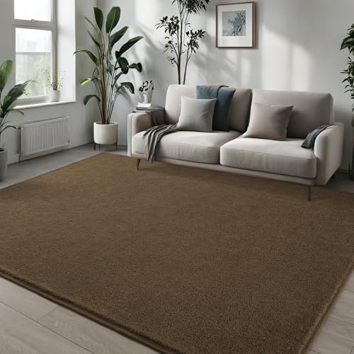 Pettop 4x6 ft Light Brown Area Rugs for Bedroom Living Room, Washable Memory Foam Indoor Carpet, Modern Aesthetic Minimalist Non Slip Soft Comfy Carpet for Boys Girls Dorm Home Decor - color: Light Brown, size: 4' X 6' (Rectangular)
