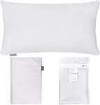 Thmyo 4-Pack 100% Cotton Lumbar Comfortable Solid Decorative Throw Pillow Case Rectangle Cushion Cover DIY Throw Pillowcase for Sofa Bed(Only Covers,Not Pillow Shams)(12x20inch/30x50cm,White)