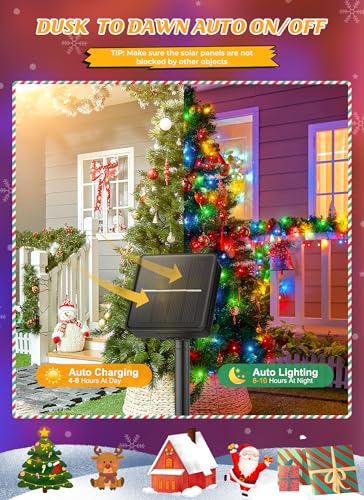 Brightown Solar Christmas Lights Outdoor, 4 Pack Total 184FT 480 LED Solar String Lights Outdoor Waterproof Green Wire with 8 Modes, Solar Fairy Light for Garden Yard Patio Party Decors, Multicolor - color: Multicolor, size: 4 Pack