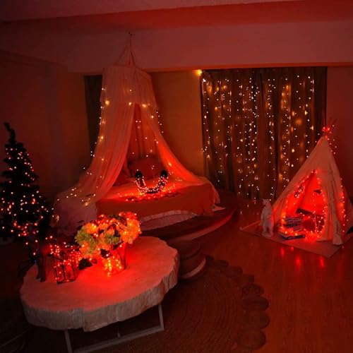 Ineximun 24 Pack LED Fairy Lights Battery Operated 7Ft 20Led Mini String Lights Waterproof Christmas for Mason Jars Bedroom DIY Party Wedding Christmas Decor Orange - color: Orange
