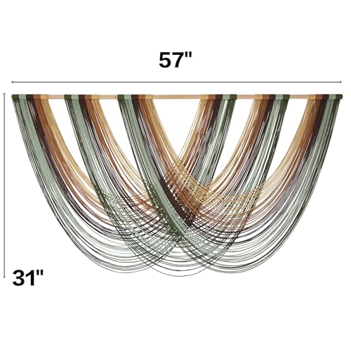 Flber Macrame Wall Hanging Boho Wall Decor Yarn Wall Art Tapestry Bedroom Living Room Nursery Apartment Home Decor 57" W x 31" L - color: Yellow Green