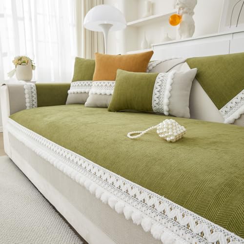 VClife Modern Couch Cover, Non Slip Dog Sofa Cover, Green, 35.4" x 35.4" | Pet-friendly Sofa Covers, Scratch-resistant, Waterproof, Non Slip That Stay Firmly In Place, Durable and Machine Washable - color: 01# Green, size: 35.4" x 35.4"