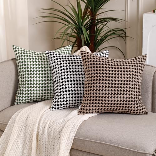 Perfect Combination of Green and White Throw Pillows, Exquisite Windmill Texture Pattern, is The Choice to Decorate The Farmhouse Living Room Sofa to Enhance The Visual Enjoyment - color: Green White, size: 18" x 18" (Pack of 2)