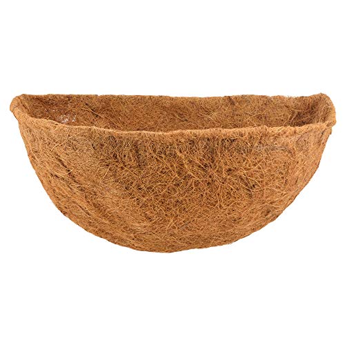 Arcadia Garden Products Extra Durable CB52 18-inch Coco Liner for Half Round Circle Wall Mounted Planters, Natural Coconut Fiber Replacement Liner for Garden Outdoor Flower Pots - size: 18-Inch, style: Wall Manger