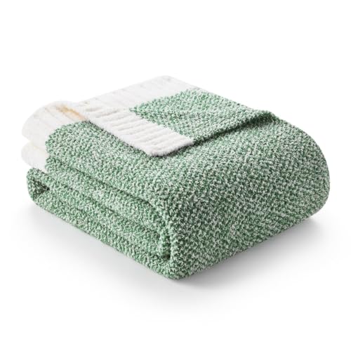 Snuggle Sac Green Throw Blanket, Ultra Soft Warm Blankets for Couch, Cozy Knit Fuzzy Plush Throws Blanket for Sofa, Bed,Living Room, Heather Green, 50x60 inches - color: Green, size: Throw(50"x60")