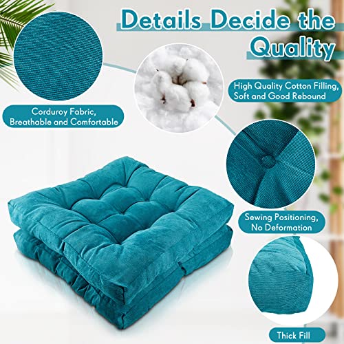 Jerify Floor Pillow Cushions Large Round Square Large Meditation Floor Pillow for Classroom Adult Meditation Picnic Party Seating Learning Daycare School(Square,Blue,4 Pcs) - color: Blue, size: Square