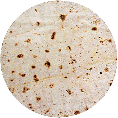 CASOFU Burrito Tortilla Throw Blanket, 90 inches Double Sided Giant Blanket for Women Men Teens, Novelty Taco Funny Birthday Gifts for Adults Kids 285 GSM Soft and Comfortable Flannel Blanket(Beige) - color: Beige, size: 90 inches