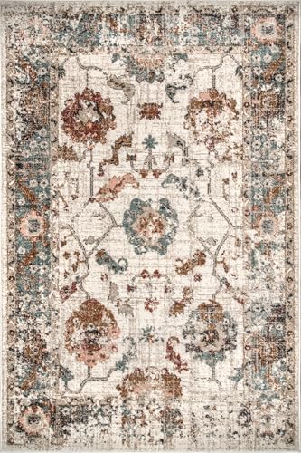 nuLOOM Performance Oriental Style Area Rug, Vintage Design, Durable, Easy to Clean, Cecil Beige, 5' x 8'