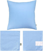 Thmyo 4-Pack 100% Cotton Comfortable Solid Decorative Throw Pillow Case, Square Cushion Cover Pillowcase Sublimation Blank Pillow Covers DIY Throw Pillowcase for Sofa(24x24 inch/ 60x60cm,Sky Blue)