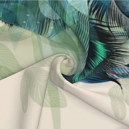 Watercolor Peacock Feather Pillow Covers 18 x 18 Set of 2 Green and Teal Throw Pillow Cover Vintage Decorative Pillowcases Farmhouse Home Decor for Couch Bed Sofa Outdoor - color: Peacock Feather