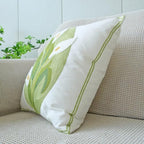 vctops Farmhouse Calla Lily Cotton Tufted Throw Pillow Cover Spring Floral Embroidery Pillowcase Soft Square Cushion Case for Sofa Couch Bed Chair (White C,18"x18") - color: White C