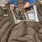 GLORY SEASON 100% Cotton Throw Blanket in Brown Jacqard Weave Fabric with Fringe Soft All Season Cover for Bed Couch and Living Room Sofa,Chair 50x60 Inches - color: Brown