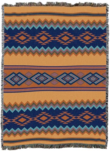 Pure Country Weavers Villas - Western Tapestry Throw Blanket Woven from Cotton - Made in The USA (72x54) - color: Villas