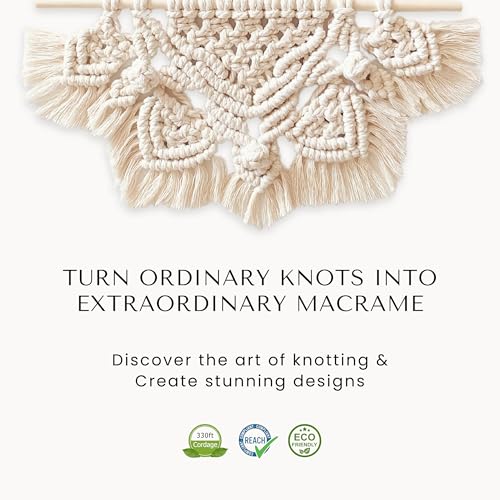BOCHIKNOT Single Strand Macrame Cord 3mm x 330yds (300m) – Soft Cotton Macrame Rope for Beginners, Easy to Knot for Wall Hangings, Plant Hangers, Fringe and DIY Crafts (Silver Fox) - color: Silver Fox, size: (3mm x 302m) - Single Strand Twist