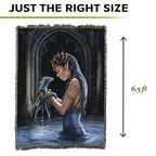 Pure Country Weavers Water Dragon XL Woven Blanket by Anne Stokes - Fantasy Gift Cotton Tapestry Throw - Made in The USA - 82" x 62" - color: Water, size: 82" x 62"